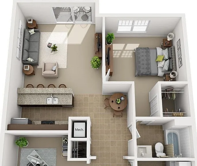 Urbana - A2.1 with Den - 1 Beds - 1 Baths - 885 Sq. ft.