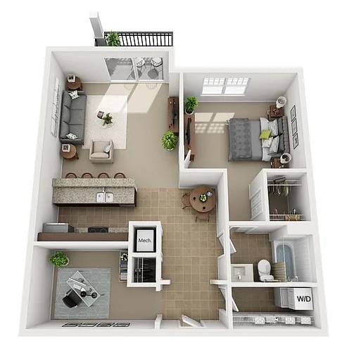 Floor plan A2.1 with Den