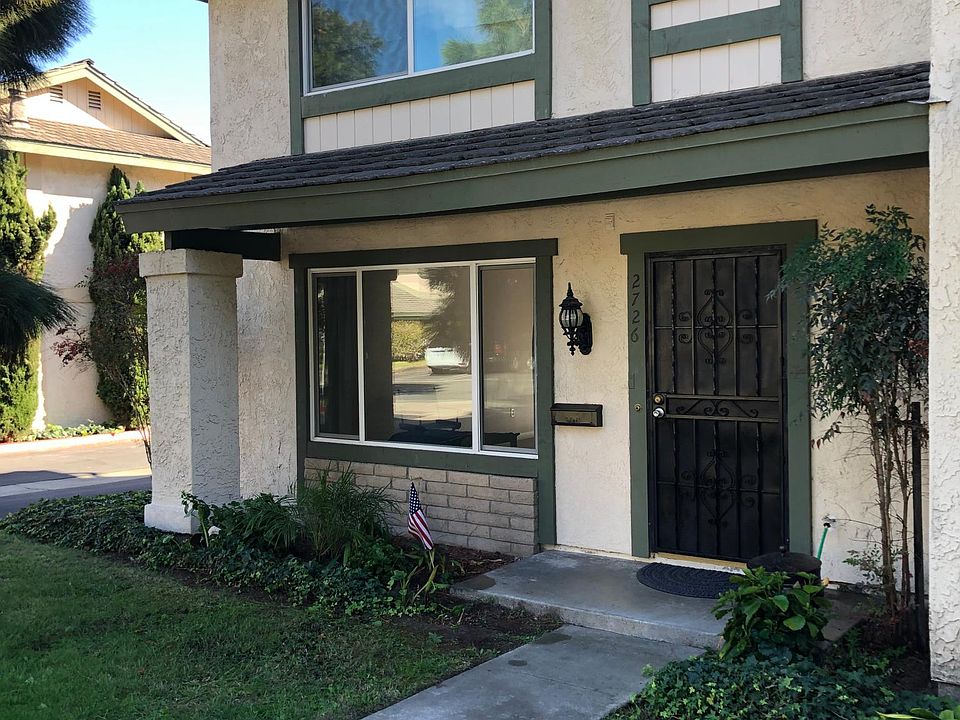 Front of property. Corner property means no neighbors on one side and easy access to garage