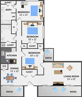 Three Bedroom Three Bedroom