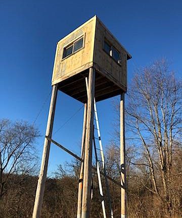 Tower over looks field.