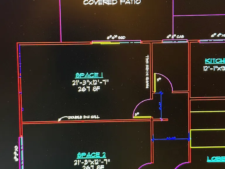 Space 1 (267 sf) with slider to rear
Space 2 (267 sf)