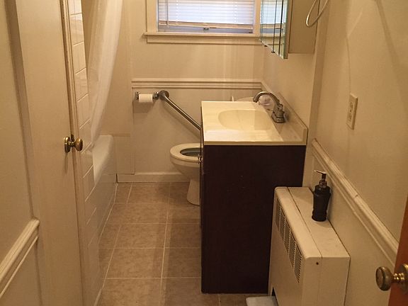 New tile floor in bath. 