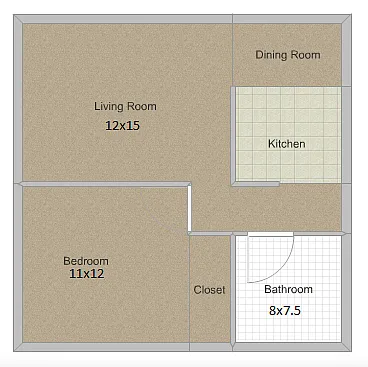 Floor plan Carriage Hills one bedroom