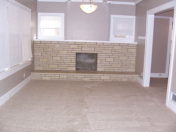 Decorative fireplace in living room