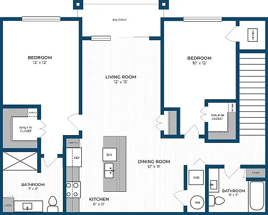 Floor Plan 2D | Seasons at Mount Pleasant | Apartments in Mount Pleasant, WI Floor Plan 2D | Seasons at Mount Pleasant | Apartments in Mount Pleasant, WI