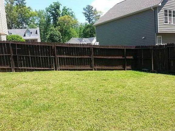 fenced in back yard