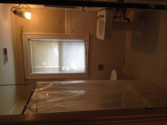 Bathroom with new toilet and v