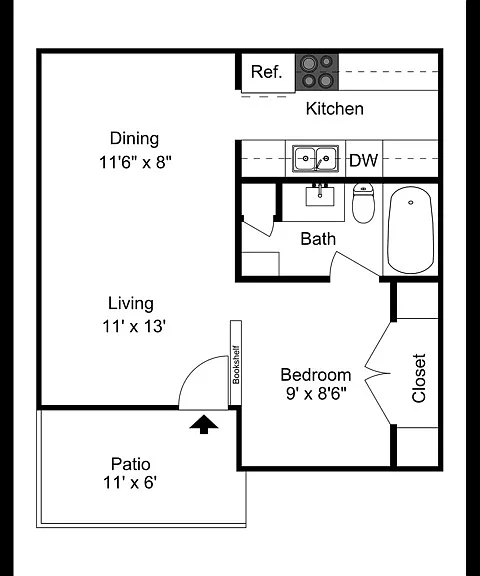 Efficiency Floorplan with Patio Efficiency Floorplan with Patio