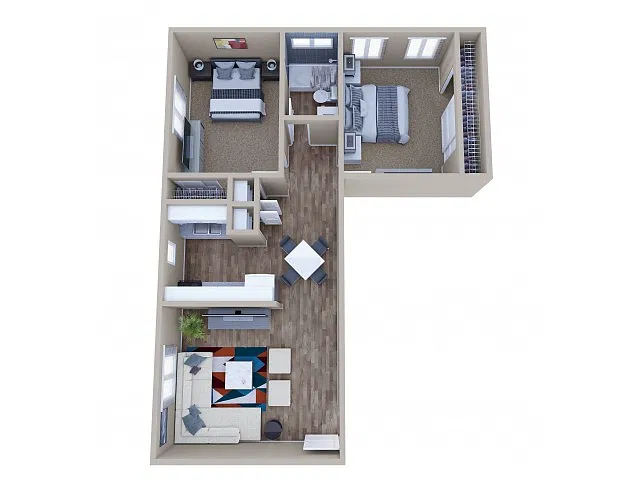 Floor plan Two Bedroom One Bath