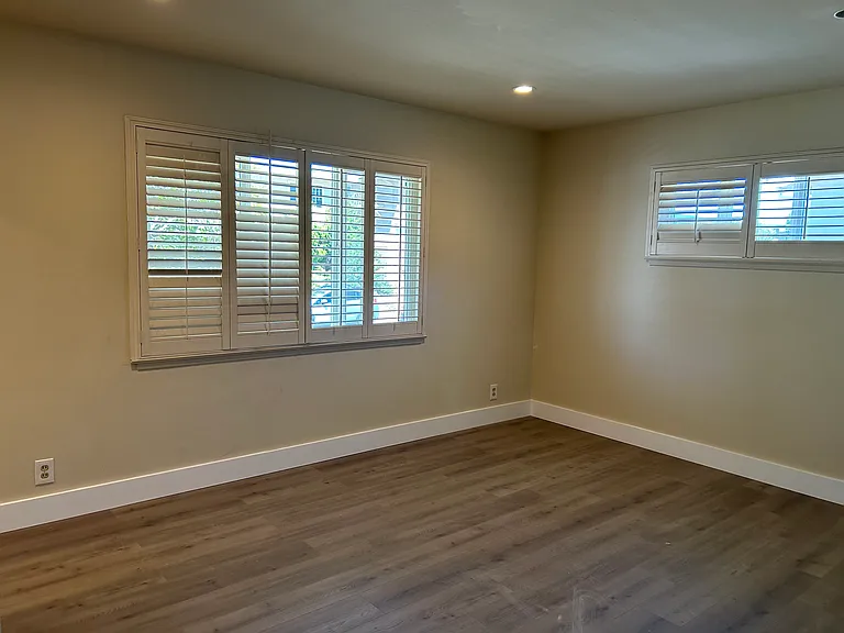 Master bedroom with plantation shutters