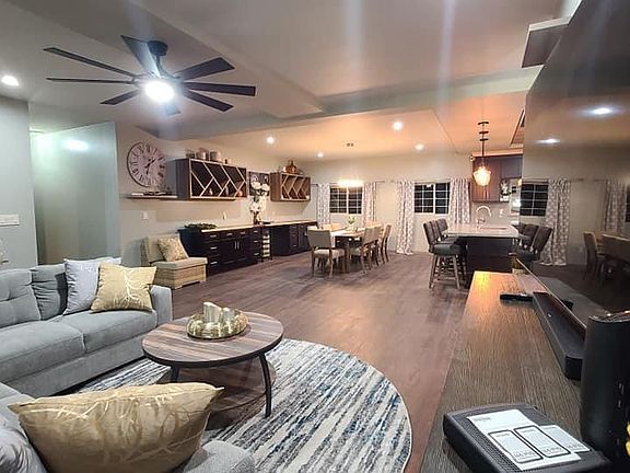 Master dining/kitchen and living room.