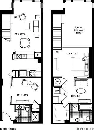 1NL-1NR+L floor plan The Clarendon