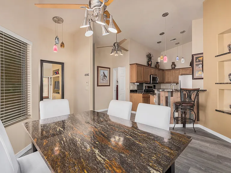 Dining with view to kitchen