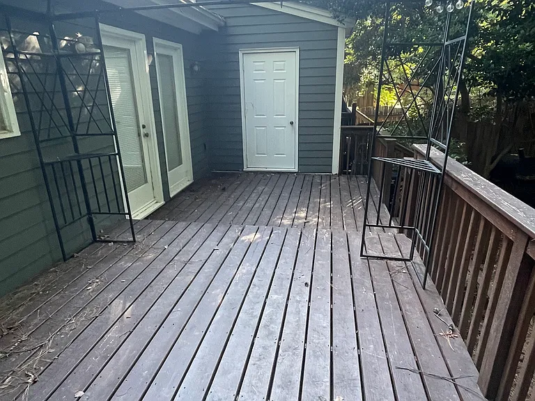 Large 2 level private deck with storage room