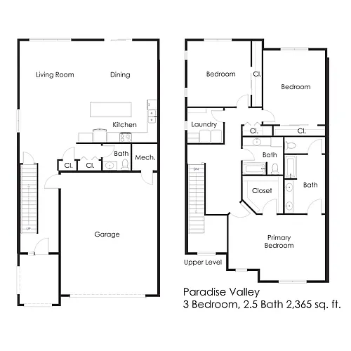 Floor plan 3 Bed / 2.5 Bath 2365 sq ft
