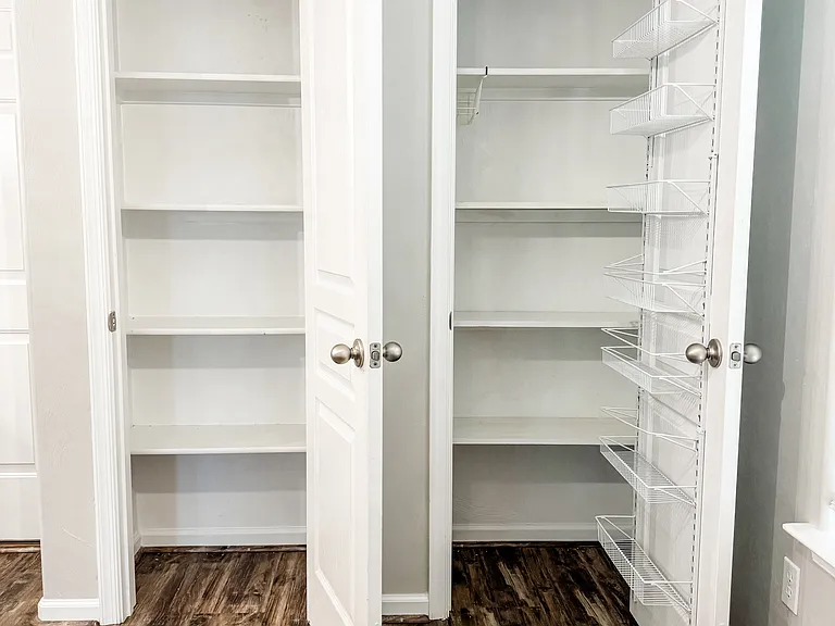 Double pantry storage.