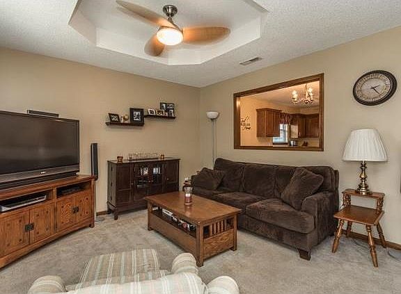 The family room is open to the kitchen...plenty of room for guests, too!