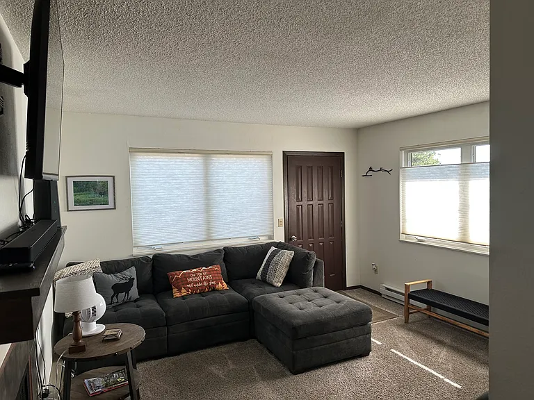 Living room with great windows and views.