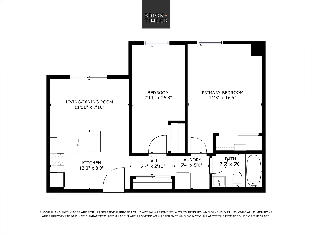 Floor plan 2 Bedroom 1 Bath