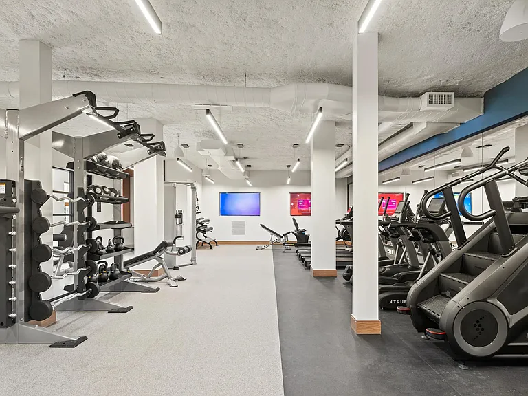 Elevate your fitness routine in the club-quality fitness studio at Modera Newton in Newton, MA.