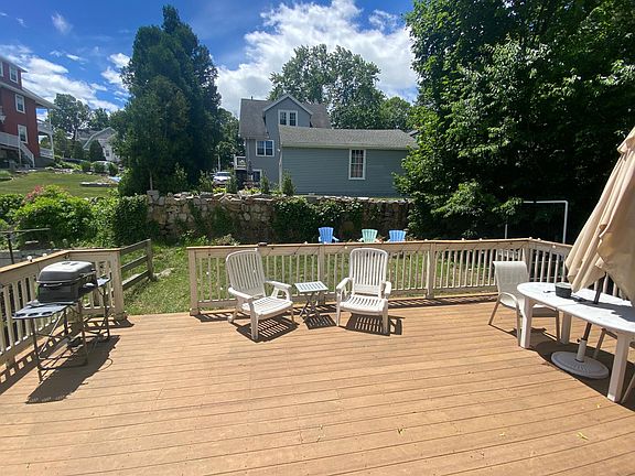 Large, private walk out deck from kitchen sliders