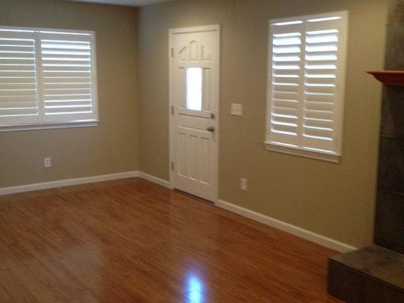 Living room; plantation shutters throughout
