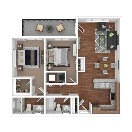 Floor plan 2x2 The Chinook