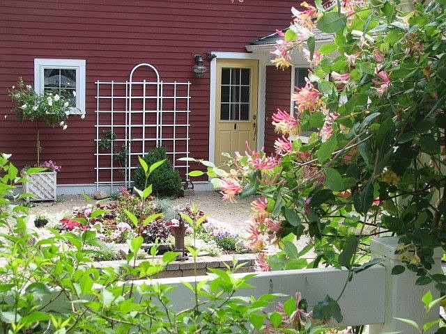 Front door, courtyard planter