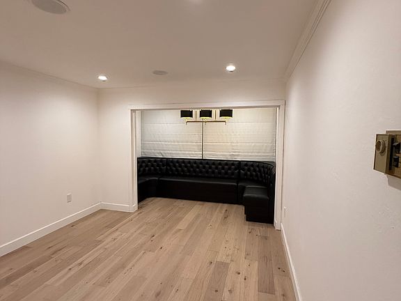 Banquette with shades lowered.