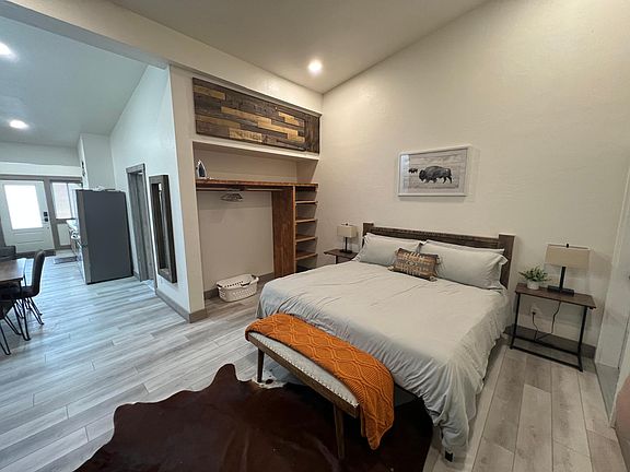 King bed in living/sleeping area