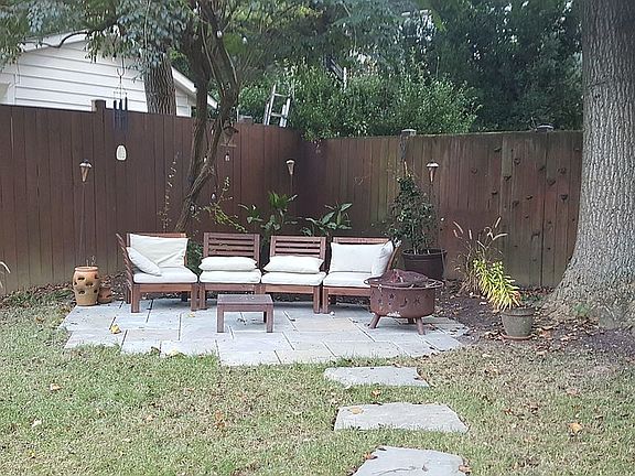 Stone terrace-backyard