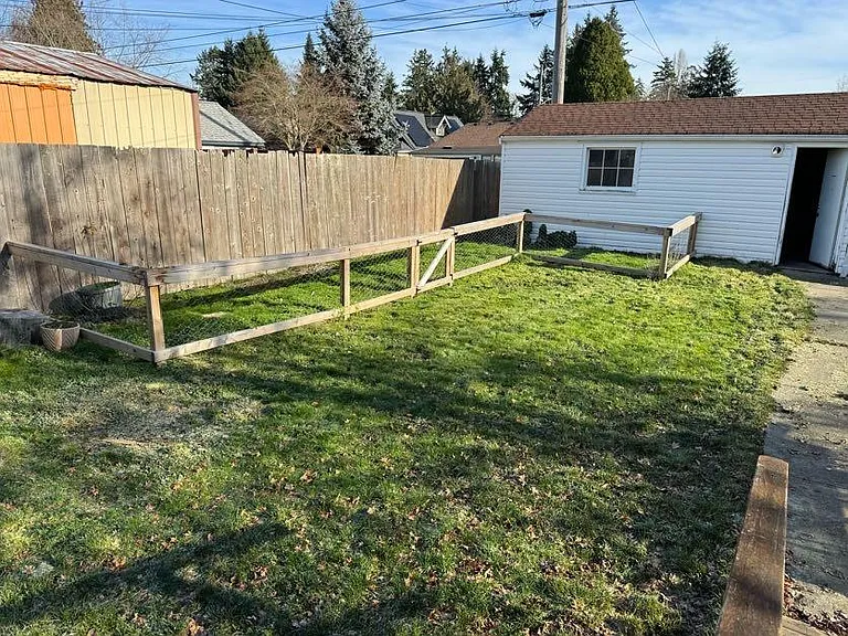 Fenced garden area