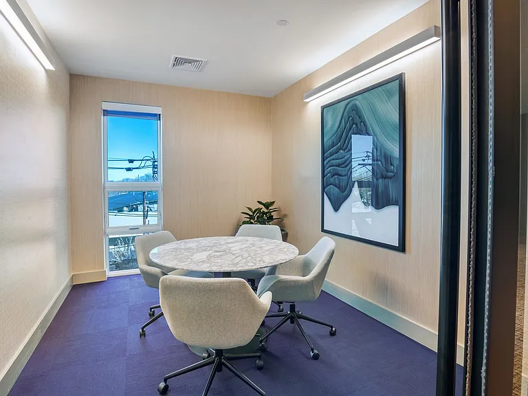 Working from home has never been better with an executive conference room, computer stations, and free high-speed Wi-Fi in common areas