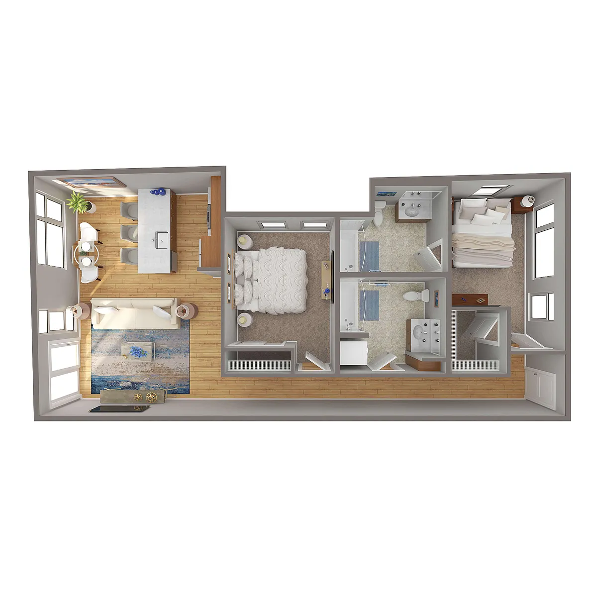 Floor plan 2 Bed/2 Bath - C