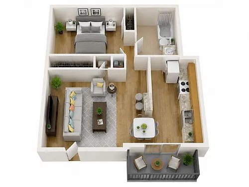 Floor plan Westwood - 1 Bedroom Flat