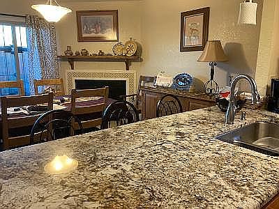 Granite counters, view to DR