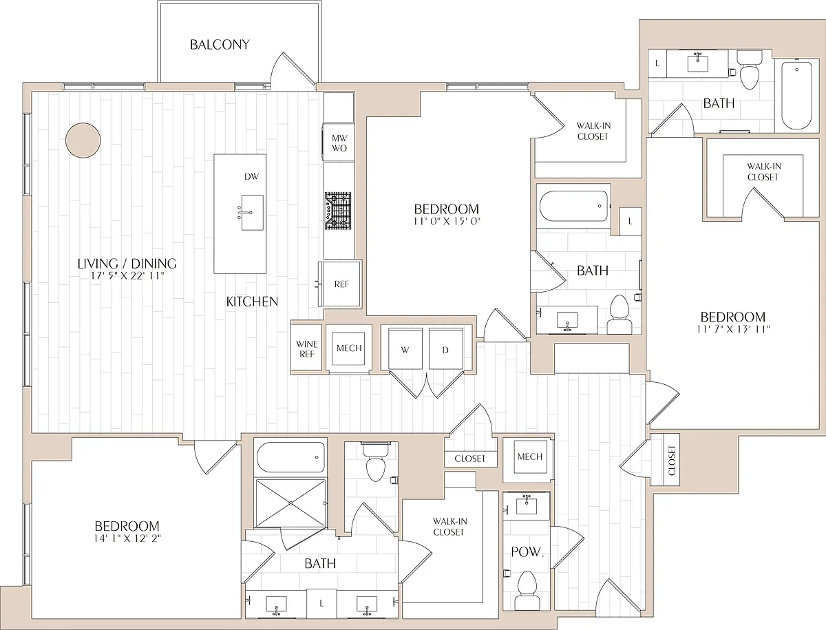 Floor plan 3 Bed/3.5 Bath-C04
