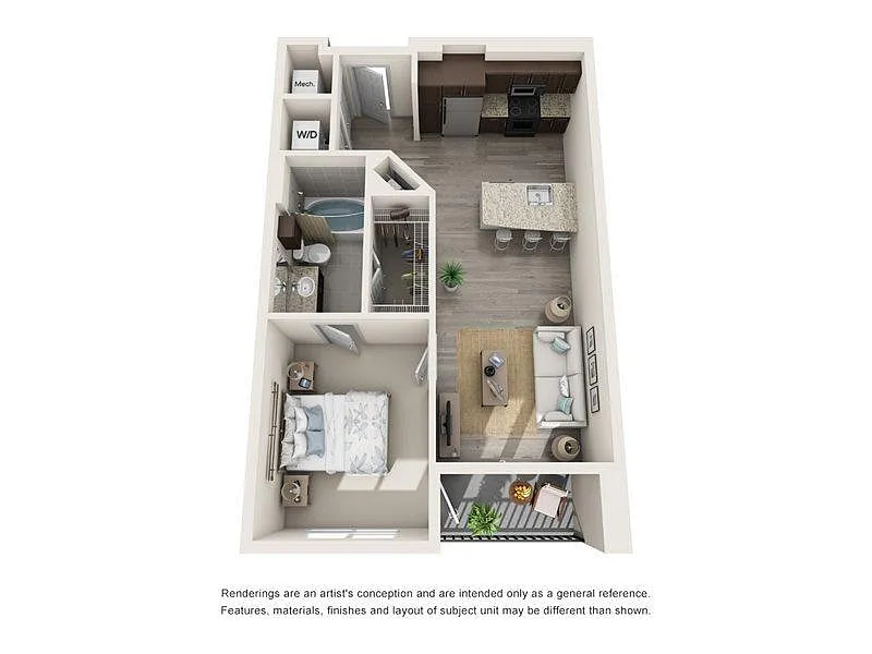 Floor plan Aurora 1x1