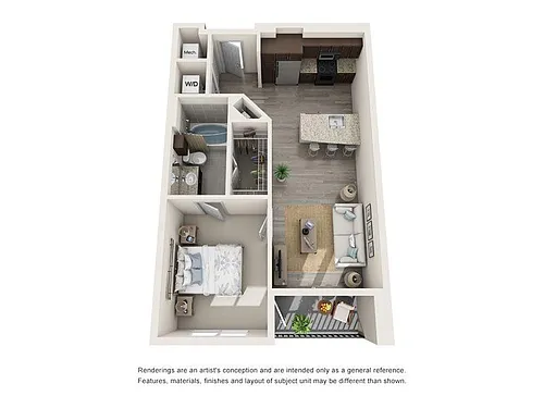 Floor plan Aurora 1x1