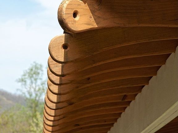 Custom porch details, built by the owner