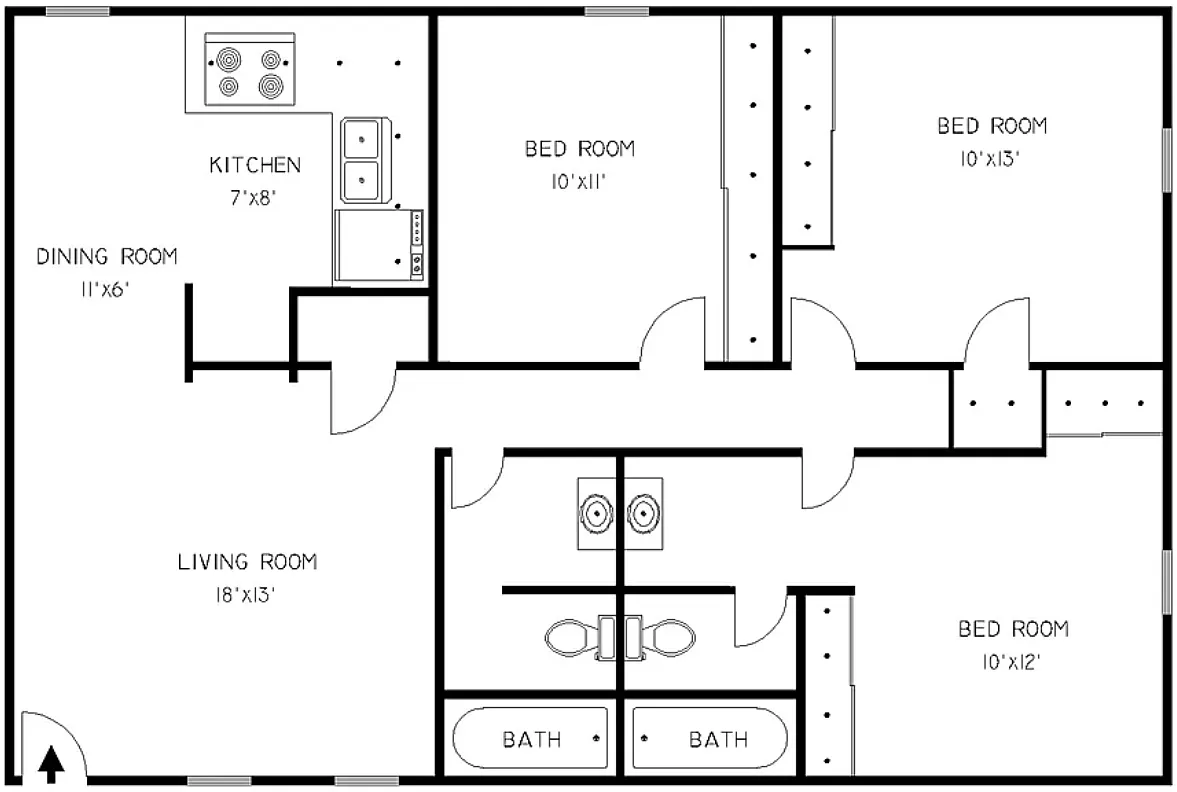 Floor plan Three Bedroom
