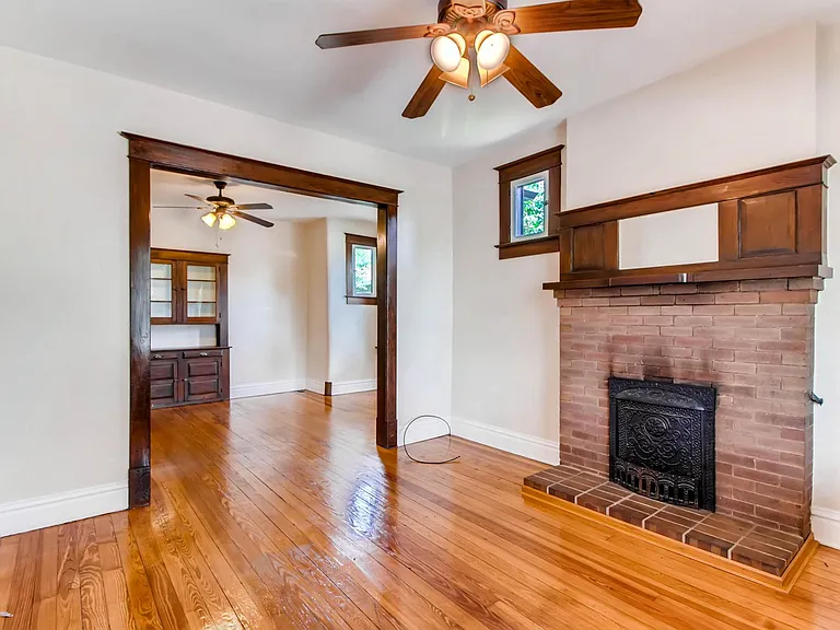 Formal front living room & fireplace