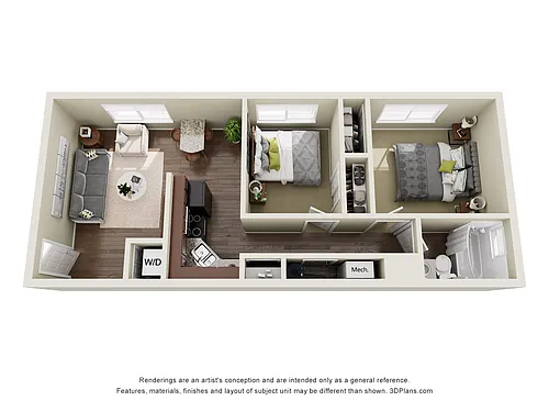 Floor plan 2X1 - Garden