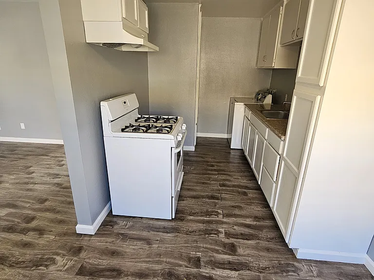 View of kitchen from the dining room.