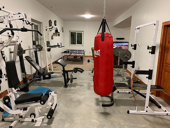 Full gym with basketball