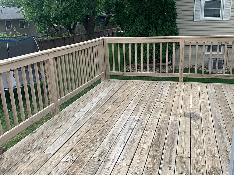 Wood deck off of main level