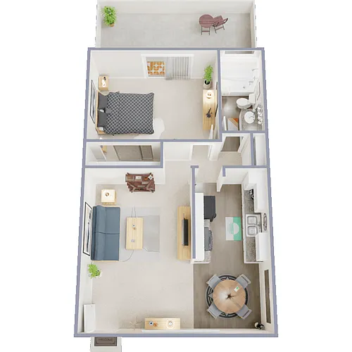 Floor plan 1 Bed 1 Bath