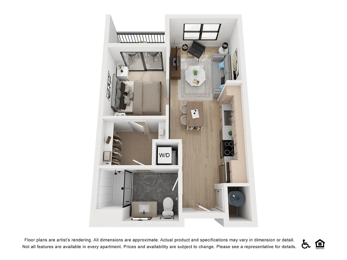 Floor plan 1BR/1BA - A6
