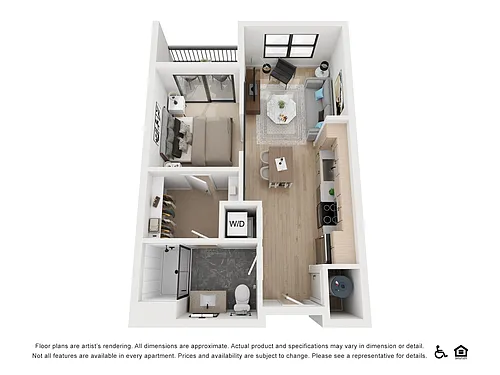 Floor plan 1BR/1BA - A6
